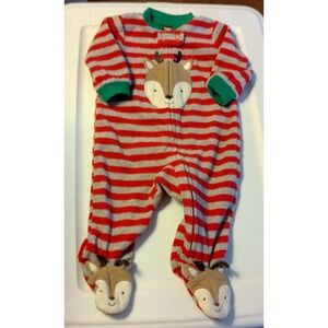 Carter's Just One You Christmas red blanket sleeper with reindeer 3 month
